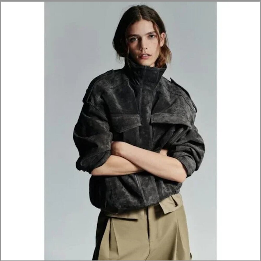 NWOT ZARA SUEDE LEATHER JACKET size S